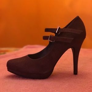 Women's Brown Faux Suede Heels